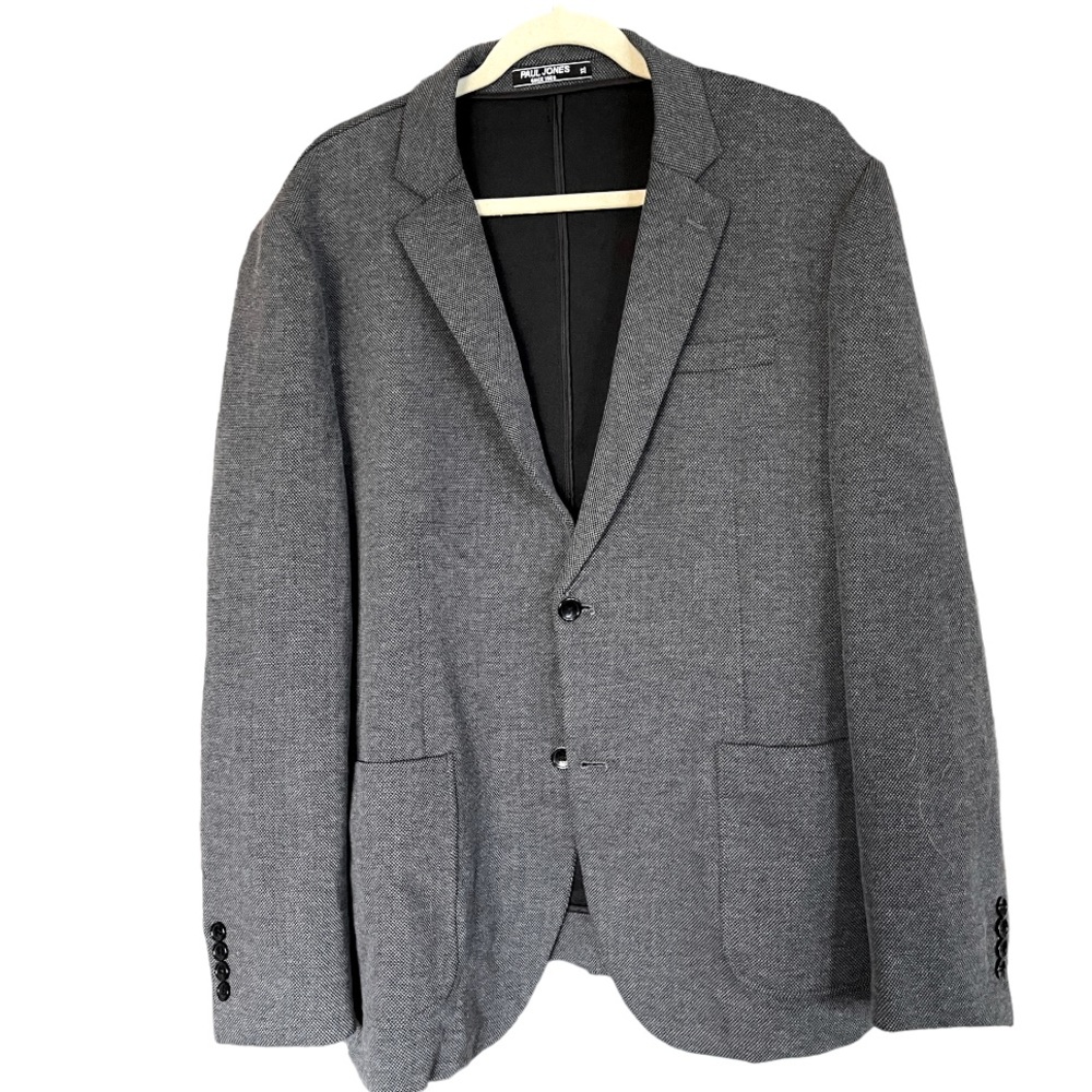 Paul Jones Men's Gray Wool Sport Coat Jacket Stretch Cotton Blend Blazer Size XL